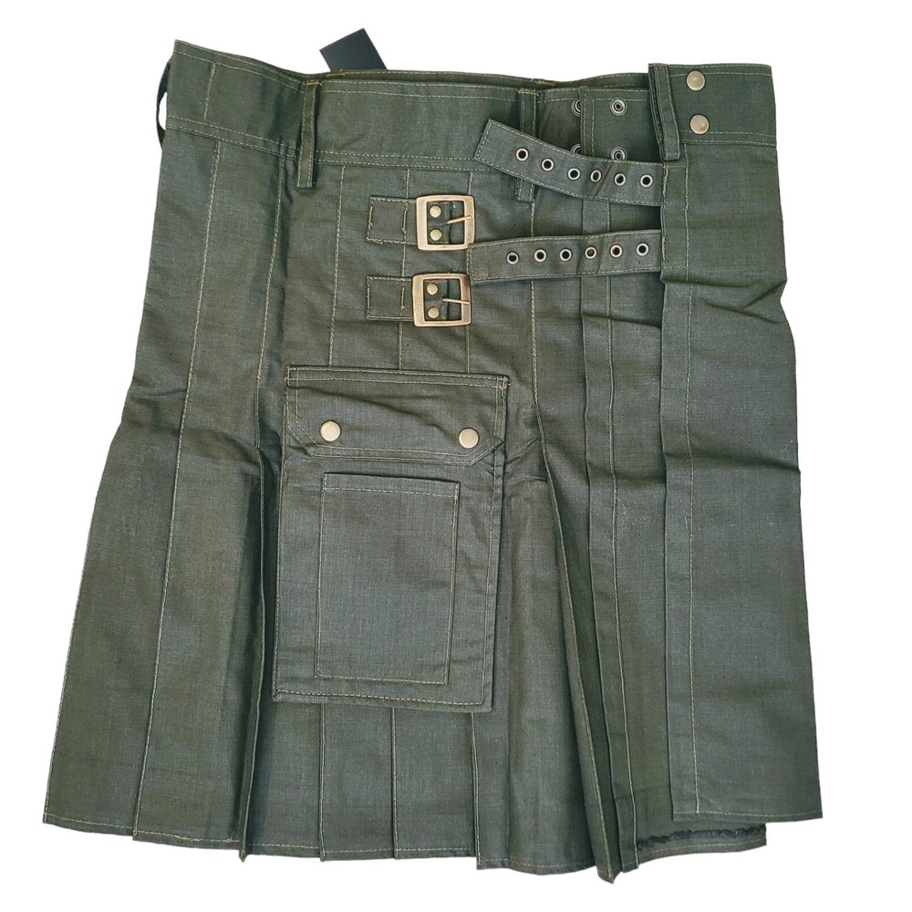 5R FIVE RIVERS Men's Ripstop Utility Kilt Modern Kilts - SIZE 34 Black Ripstop